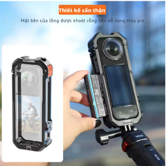 Khung Nhôm Vrig GA 01 Insta360 X4 bảo vệ toàn diện máy ống kính camera