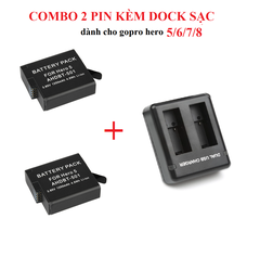PIN VÀ DOCK SẠC CHO GOPRO HERO 5/6/7/8 LI-ION 1250MAH AHDBT-501