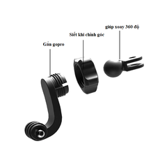 Mout xoay dọc Gắn Gopro có thể chỉnh được 0 - 360 độ