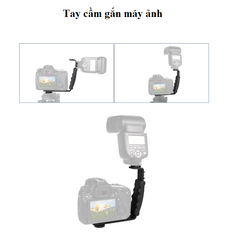 Giá Đỡ Chữ L gắn Đèn Flash ,Micro  2 Ngàm cho Gimbal ,Vlog