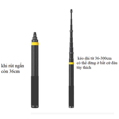 GẬY INSTA360 CARBON FIBER 3 MÉT -  Insta360 3m 9.8ft Extended Edition Selfie Stick