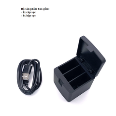 Hộp Sạc 3 Pin Cho GoPro Hero 5 6 7 8 9 10 11 12 Black có đèn báo