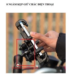 Gía Đỡ Điện Thoại Chống Sốc BSDPP bảo vệ camera gắn chân gương ghi đông xe máy hấp thụ lực chống giật