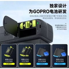 Sạc Dự Phòng Telesin Kiêm Sạc Pin Gopro 12 11 10 9 8 7 6 5 Black