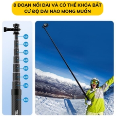 Gậy 3M Telesin Carbon fiber tàng hình dành cho Insta360 , Actioncam, Gopro