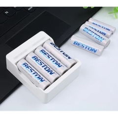 Pin sạc AA dung lượng cao 3300mAh/ Sạc tự ngắt AA AAA Beston Sạc nhanh, đèn led thông báo cho micro, loa, đồ chơi,