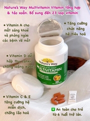 VITAMIN TẢO TỔNG HỢP MULTIVITAMIN NATURE'S WAY ÚC 200 VIÊN