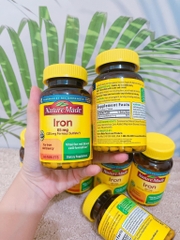 VIÊN UỐNG BỔ  SẮT IRON 65MG 365 VIÊN CỦA MỸ