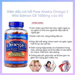 VIÊN UỐNG DẦU CÁ HỒI 1000MG 600MG OMEGA 3 210 VIÊN100% NATURAL WILD ALASKA SALMON OIL