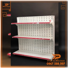 Kệ Tole Lỗ Áp Tường (1 Mặt) - Dài 120 x Rộng 35 x Cao 120 x 3 Tầng