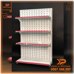 Kệ Tole Lỗ Áp Tường (1 Mặt) - Dài 90 x Rộng 35 x Cao 150 x 4 Tầng
