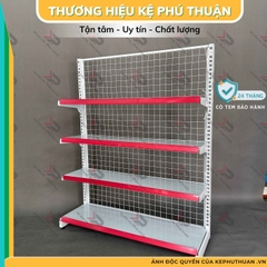 Kệ Siêu Thị Áp tường (1 Mặt) - Dài 120 x Rộng 35 x Cao 150 x 4 tầng