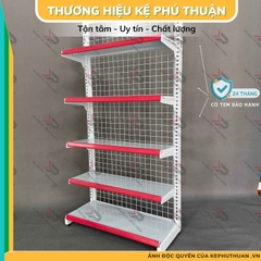 Kệ Siêu Thị Áp tường (1 Mặt) - Dài 90 x Rộng 35 x Cao 180 x 5 tầng