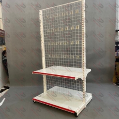 Kệ Móc Lưới Đôi (2 Mặt) Dài 90 x Rộng 70 x Cao 180 x 2 Tầng x 56 Móc Lưới 20cm