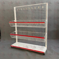 Kệ Lưng Lưới Đa Năng (1 Mặt) Dài 120 x Rộng 35 x Cao 150 x 1 Tầng x 2 Rổ x 10 Móc Lưới 20cm