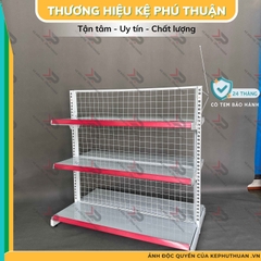 Kệ Siêu Thị Giữa Nhà (2 Mặt) - Dài 120 x Rộng 70 x Cao 120 x 3 Tầng x 2 Mặt