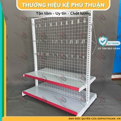 Kệ Móc Lưới Đôi (2 Mặt) Dài 120 x Rộng 70 x Cao 150 x 2 Tầng x 60 Móc Lưới 20cm