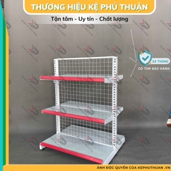 Kệ Siêu Thị Giữa Nhà (2 Mặt) - Dài 90 x Rộng 70 x Cao 120 x 3 Tầng x 2 Mặt