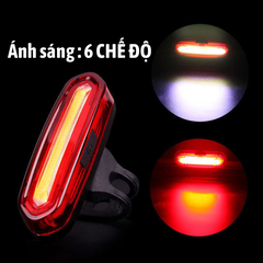 Đèn hậu xe đạp, đèn hậu 6 chế độ 600 MAH