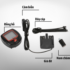 Đồng hồ đo tốc độ xe đạp thể thao đo quãng đường khi anh em đạp xe