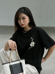 Áo Thun Thêu Ruy Băng Thủ Công - Hoa Mai