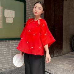 Áo Yếm Voan Nữ Đỏ