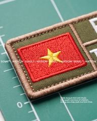 Patch thêu hình chữ nhật Tên và Nhóm Máu theo yêu cầu