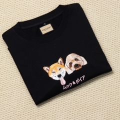 Dự án Áo thun, Túi tote thêu chân dung thú cưng Shiba & Poodle