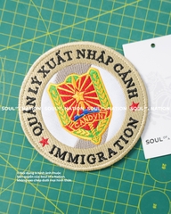 Patch thêu hình tròn Quản Lý Xuất Nhập Cảnh Mẫu 2 theo yêu cầu