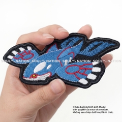 Patch thêu hình ôm viền có velcro Cá Voi Xanh theo yêu cầu