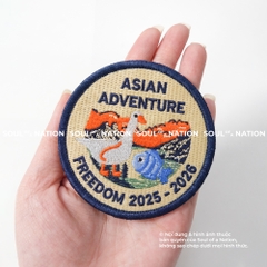 Patch thêu hình tròn Ngỗng và Cá Asian Adventure theo yêu cầu