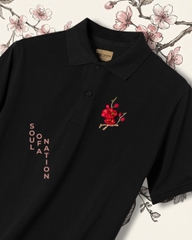 Áo Polo Thêu Ruy Băng Thủ Công - Đào Hoa Cát Tường