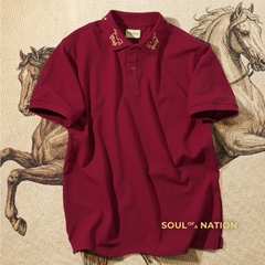 Áo Polo - Thêu Song Mã Phi Phong