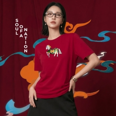 Áo Thun Thêu Ruy Băng Thủ Công - Bạch Mã Đông Hồ