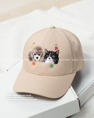 Dự án nón lưỡi trai thêu chân dung thú cưng 4 pet chó mèo