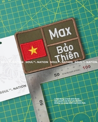 Patch thêu hình chữ nhật Max, Bảo Thiên theo yêu cầu