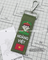Móc khoá thêu hình ôm viền Cảnh Sát Hình Sự theo yêu cầu