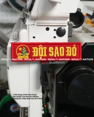 Patch thêu hình chữ nhật Đội Sao Đỏ theo yêu cầu