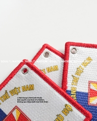 Patch thêu nhuộm màu chỉ hình chữ nhật Giáo Xứ Chợ Lớn theo yêu cầu