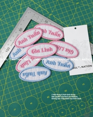 Patch thêu ôm viền Tên Anh Tuấn, Gia Linh theo yêu cầu