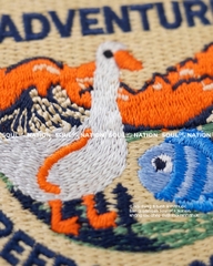 Patch thêu hình tròn Ngỗng và Cá Asian Adventure theo yêu cầu