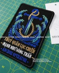 Patch thêu hình chữ nhật Thủy Quân Lục Chiến theo yêu cầu