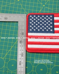 Patch thêu hình chữ nhật Cờ Mỹ theo yêu cầu