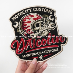 Patch thêu hình ôm viền Đầu Lâu theo yêu cầu