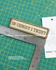 Patch thêu hình chữ nhật IN JESUS I TRUST theo yêu cầu