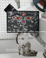 Patch thêu hình chữ nhật Đôi mắt Camo theo yêu cầu