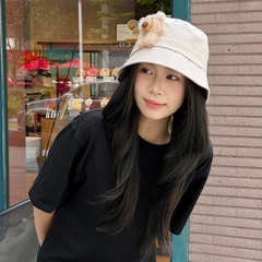 Nón Bucket - Đính Gấu Bông