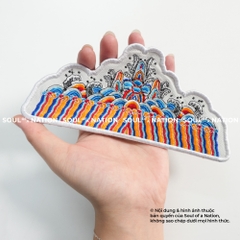 Patch thêu hình ôm viền Sóng Biển Ngũ Sắc theo yêu cầu