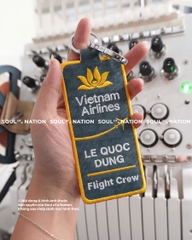 Móc khoá thêu thêu hình ôm viền hàng không Flight Crew & Cabin Crew VA theo yêu cầu