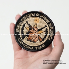 Patch thêu hình tròn Capybara theo yêu cầu
